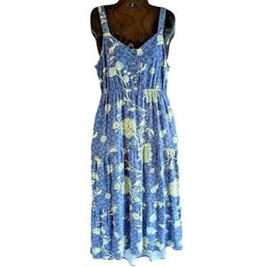 Sonoma Maxi Sun Dress S New Floral Linen Blend Flowy Tiered Resort Beachy Boho